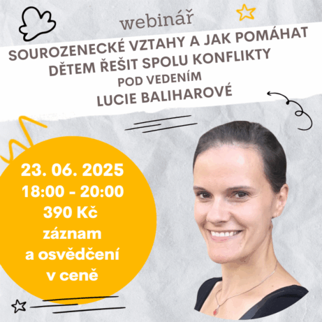 Ilustrační obrázek k webináři o sourozeneckých vztazích – děti sedící spolu, řešící konflikt, podpora porozumění a komunikace v rodině.